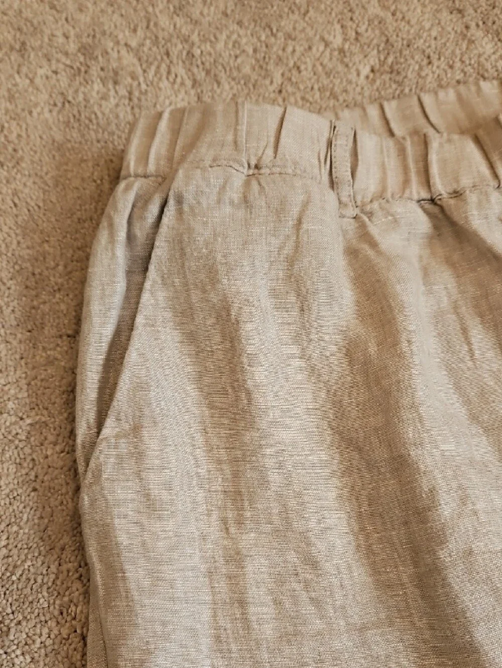 Quince Wide-Leg 100% Linen Pants in Light Tan